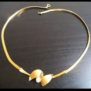 VINTAGE CZ GOLD TONE 16" NECKLACE